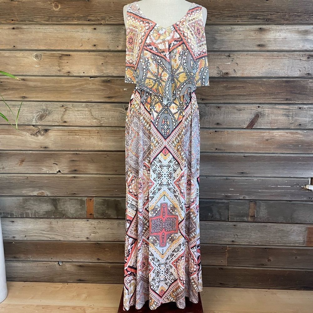 Style & Co. Bohemian Print Maxi Dress Size S EUC